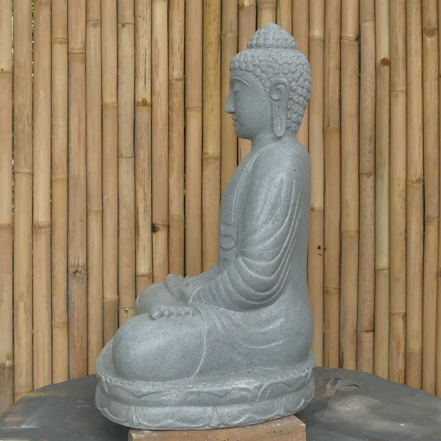  Product image 5 of the product “Seated Buddha made of Riverstone in Dhyana position - gesture of meditation, H. 80cm. ”